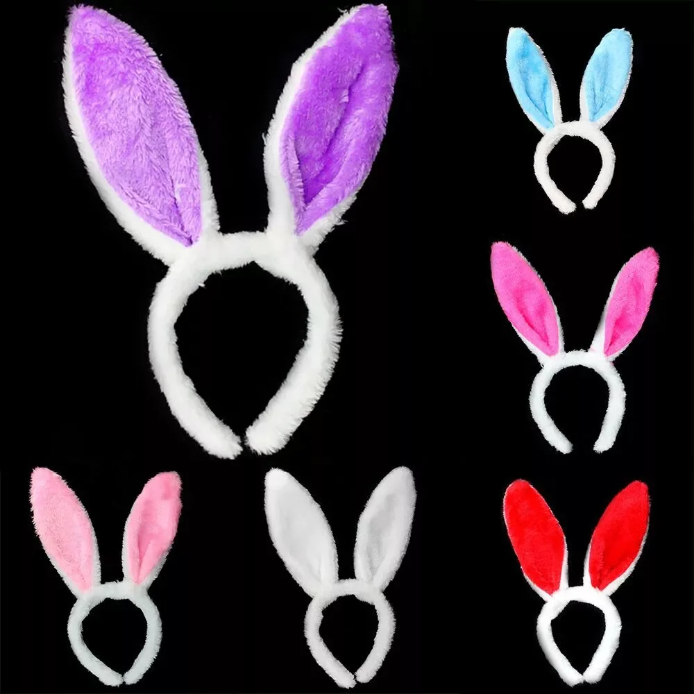 

Plush bunny ears headband for Children Adult Girls Headwear Hairbands Scrunchies Headdress acsesorios para el cabello