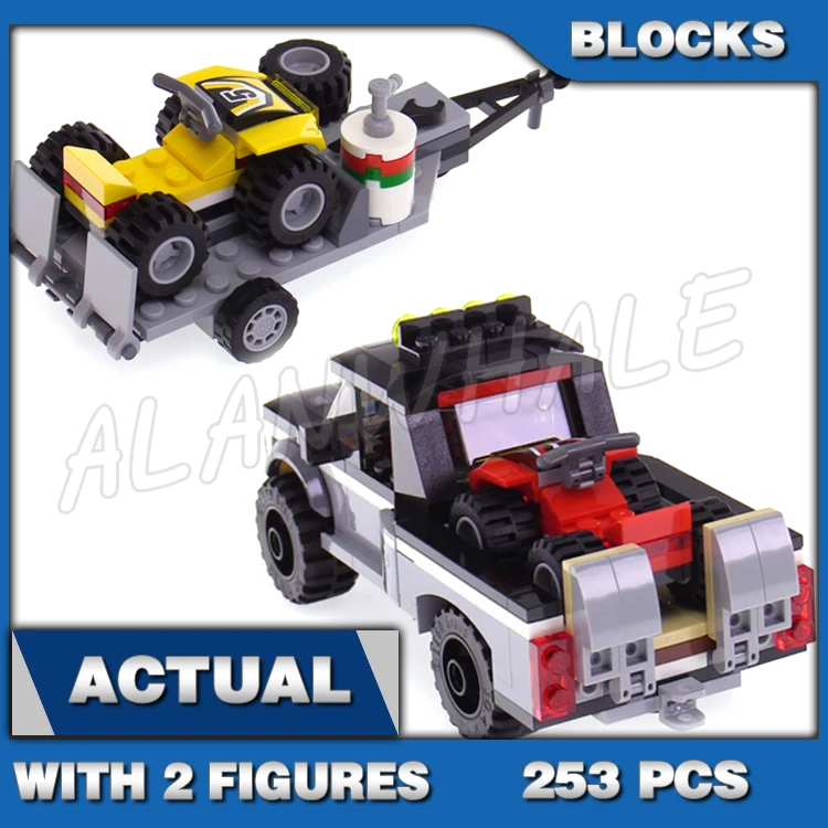

253 шт. городские большие транспортные средства ATV гоночная команда пикап грузовик прицеп 10649 строительные блоки игрушечные Кирпичи совместимы с моделью