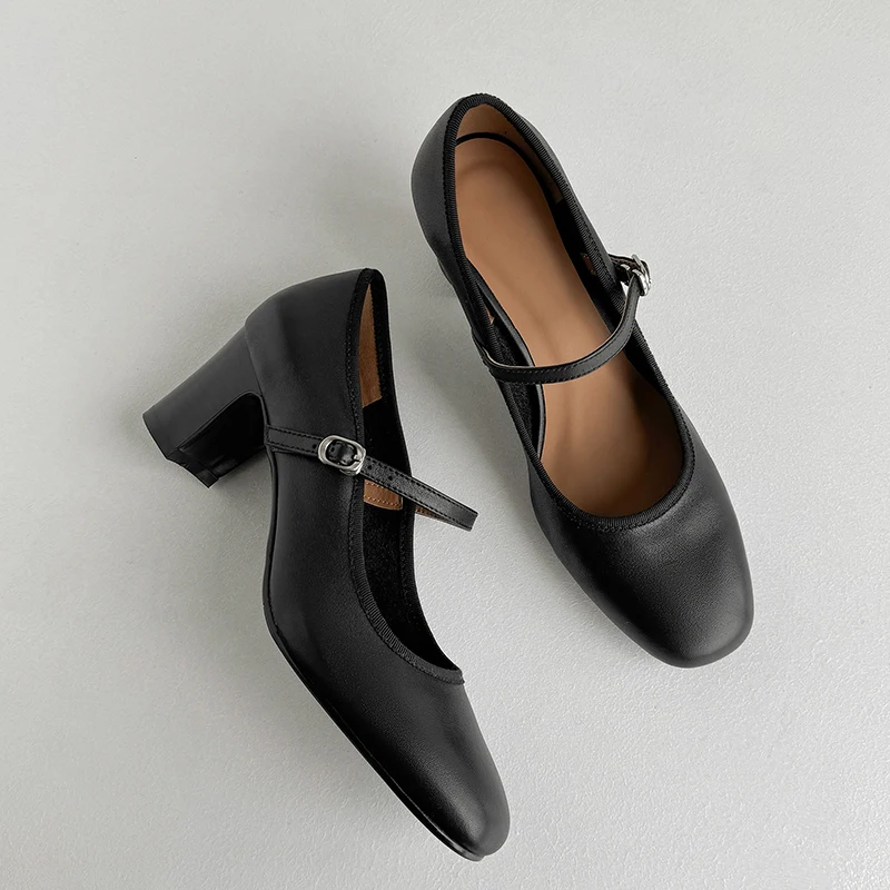 Женские туфли-лодочки 6 см туфли Мэри Джейн на каблуке элегантные весенне-осенние