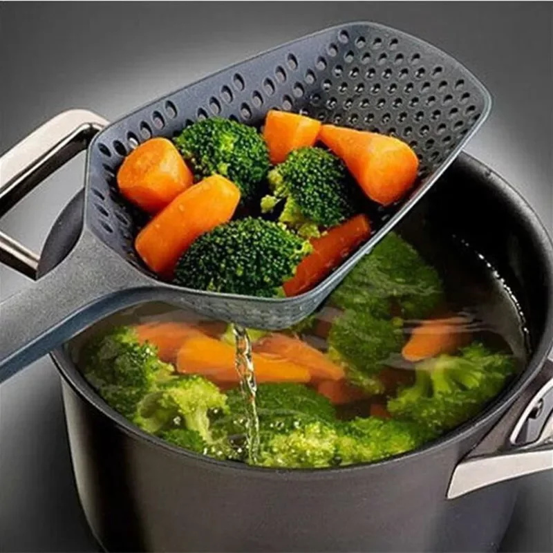 

Cooking Shovels Food Strainer Scoop Nylon Spoon Drain Gadgets Large Colander Soup Filter Household Kitchen Accessories