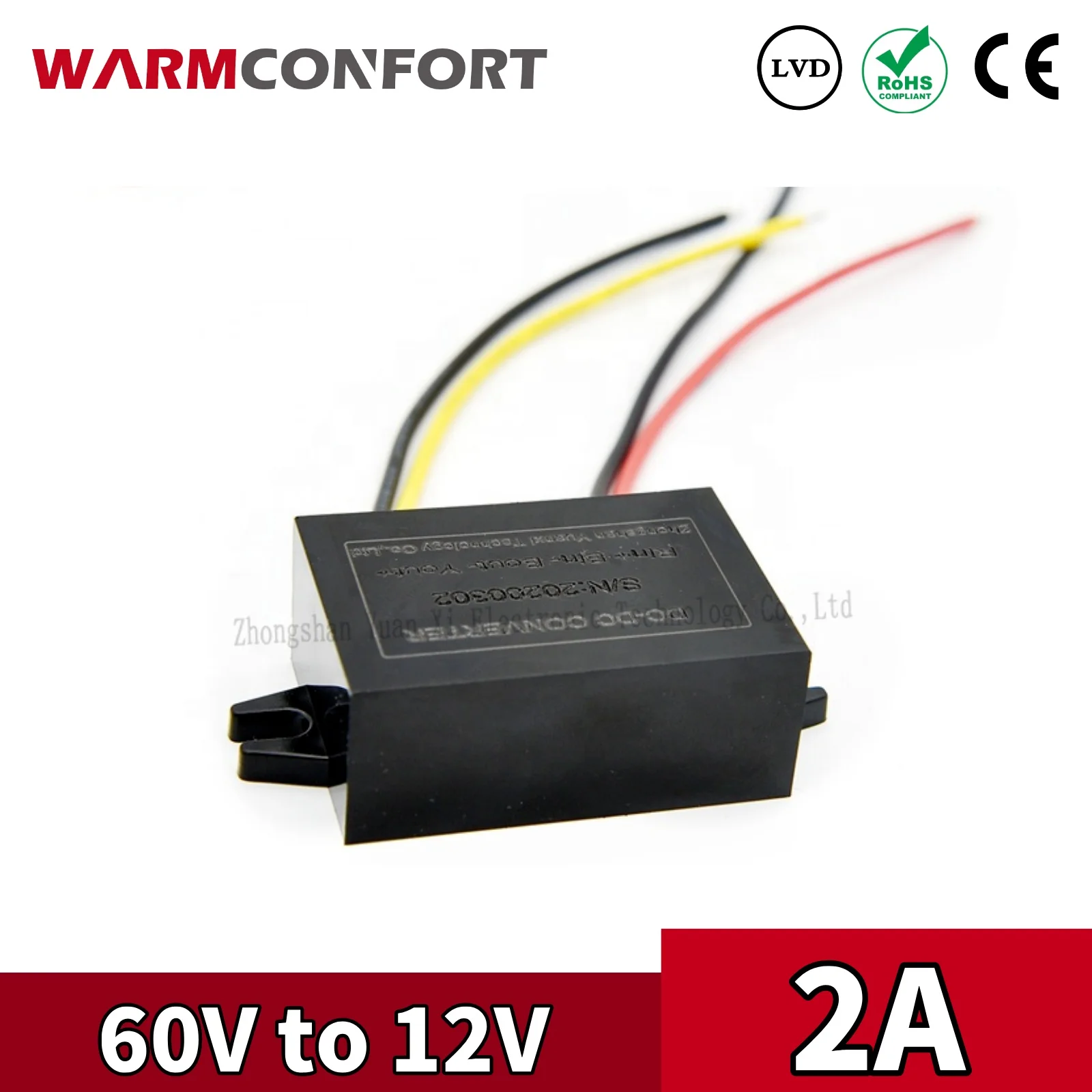 

60V to 12V 2A 24W DC DC Converter Step-down Buck Car Truck Vehicle