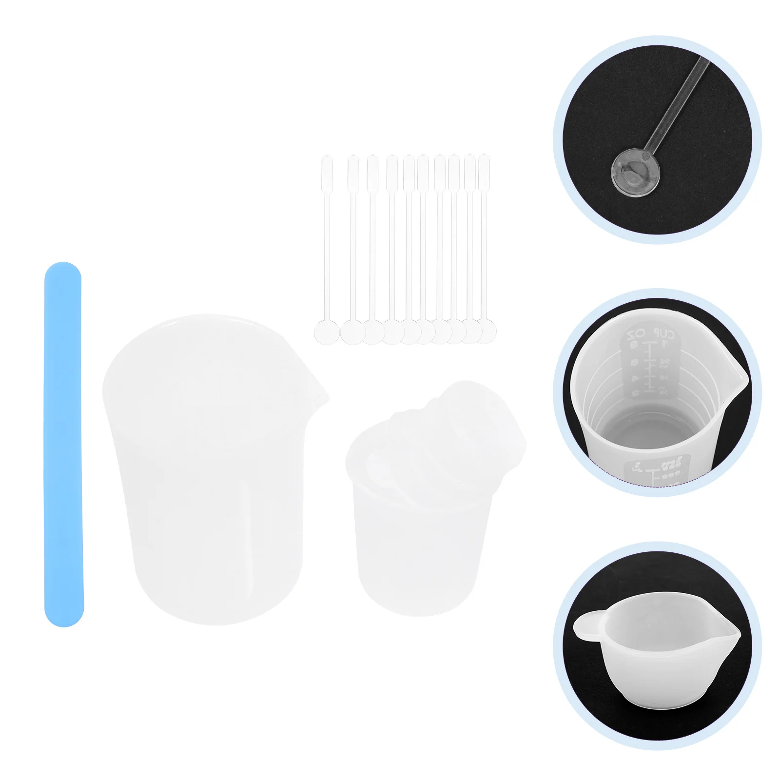 

1 set of Measuring Cups Mini Mixing Cups Liquid Measuring Cup Stirring Rod