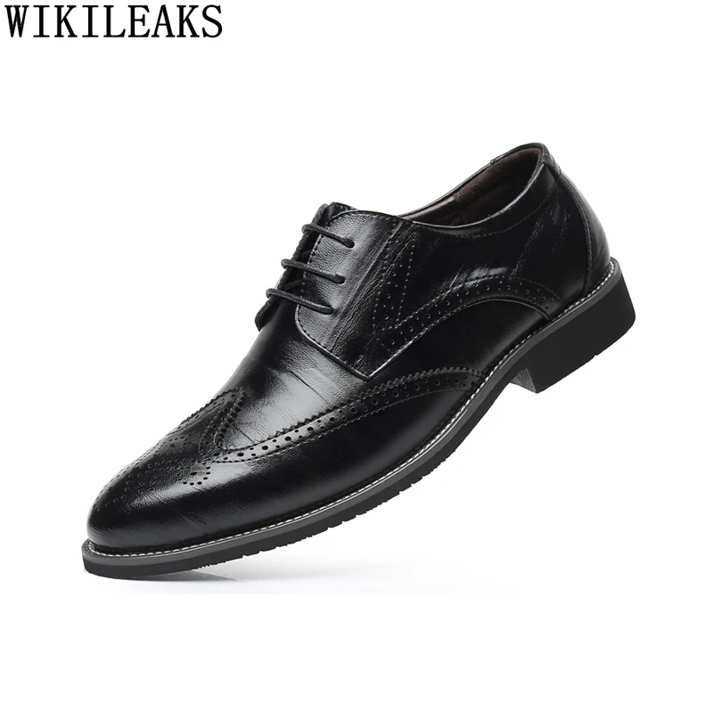 

Italian Brogue Shoes Men Black Mens Dress Shoes Leather Designer Wedding Shoes for Men 2022 Pointed Toe Zapatos Hombre Chaussure