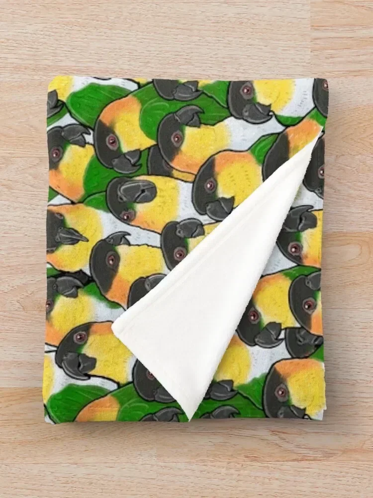 Черное одеяло с попугаями Caique одеяла для кровати диванов декоративные