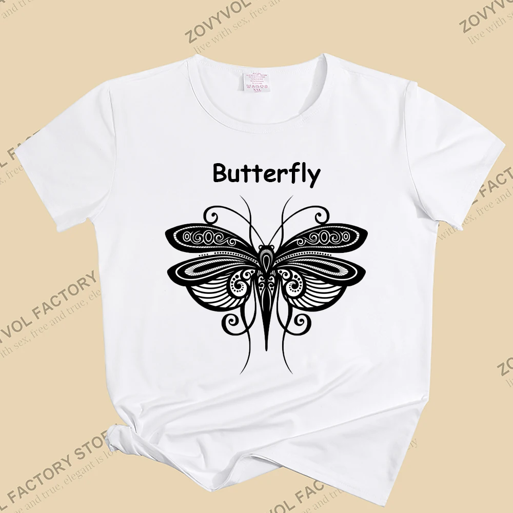 

Women's T Shirts Butterfly Printed Tshirt Harajuku Shirt 2023 Fashion TShirt Summer Women Tee Streetwear Tops Female T-shirts