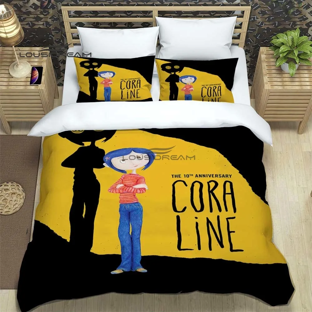 Мультяшный Комплект постельного белья Coraline 3D печать украшение для дома