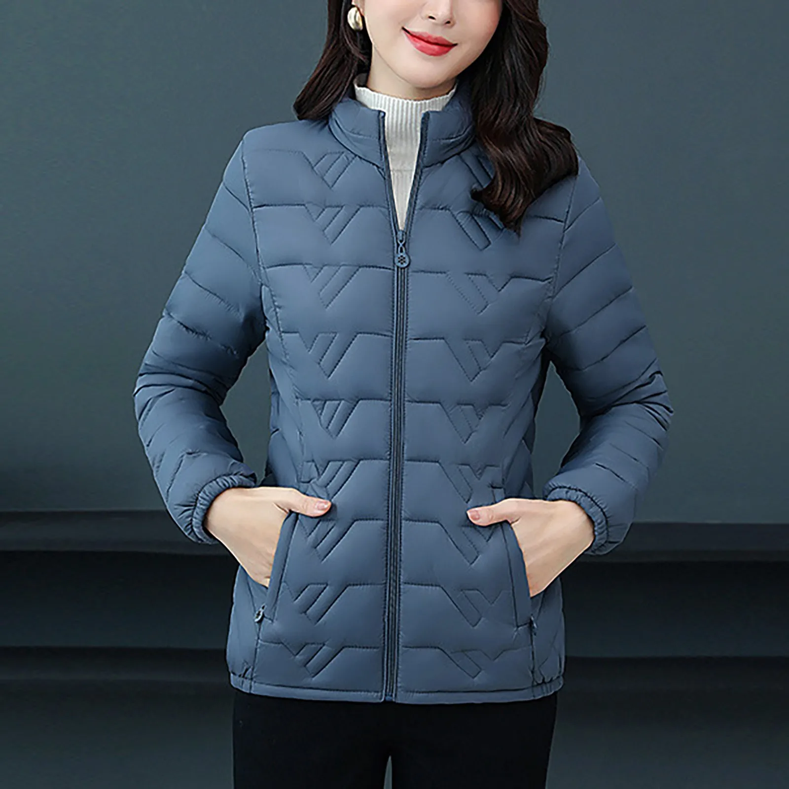 

Weight Short down Jacket Jacket Zipper Women's Short Coat Long Sleeve Warm 3xl Raincoat Women Ladies Winter Jackets