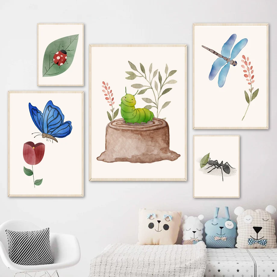 

Pictures for Interior Insect Butterfly Canvas Painting for Home Design Frameless Vintage Minimalist Wall Art Prints