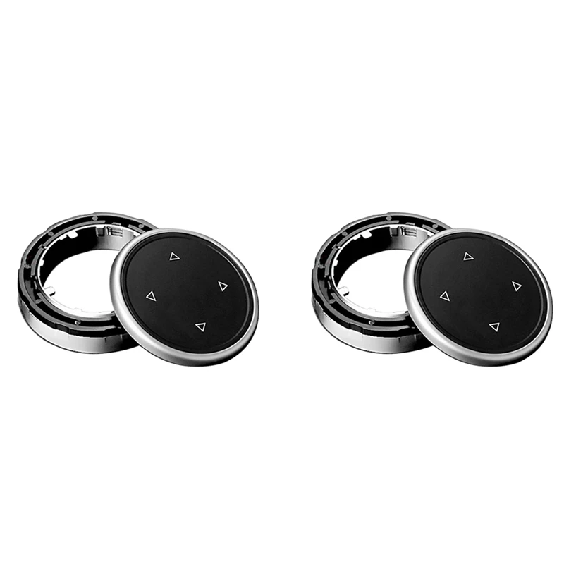 

2X Car Multimedia Button Knob Cover For-BMW 1 3 5 Series F10 F20 F21 E90 E91 F30 E70 E71 E72 F25 F26 F15 F16