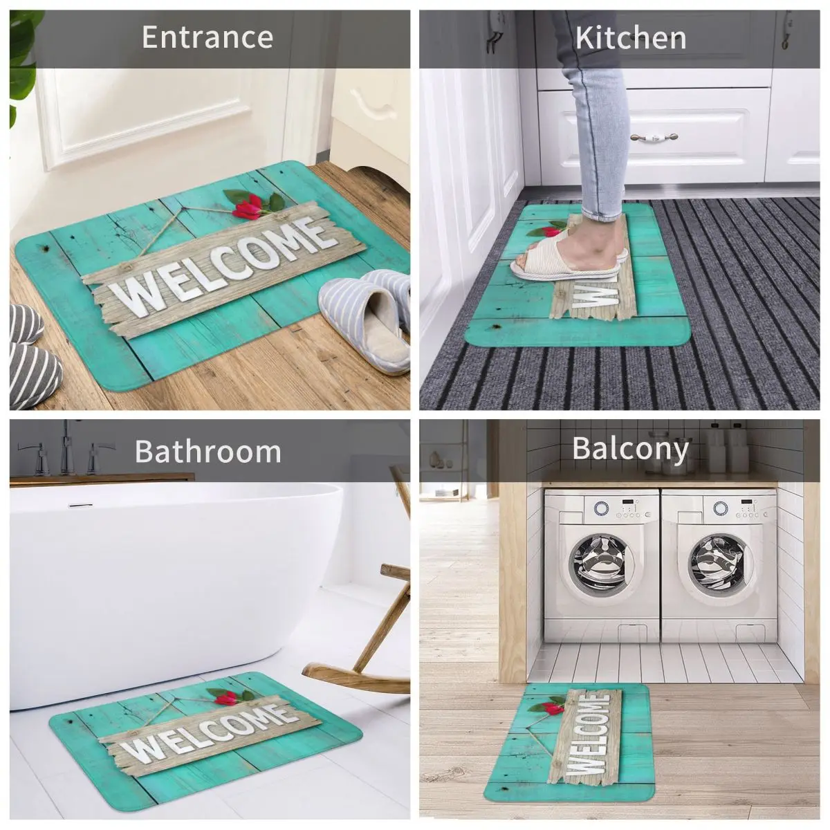A Welcome Sign On Door Bath Floor Mat Rug Carpet Entrance Living Room Home Kitchen Doormat Bedroom Non-slip Hallway |