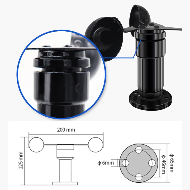 Метеорология трехчашечный Анемометр датчик скорости ветра/направления ветра