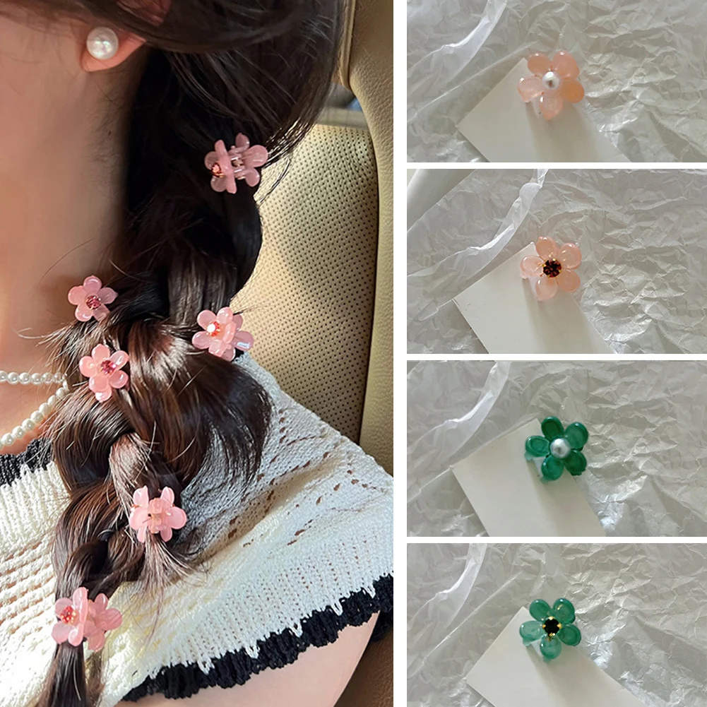 

1pc Lovely Flower With Pearl Hair Claw Clips For Women Girls Hairpin Crab Headband For Hair Washface Accessories Ornament