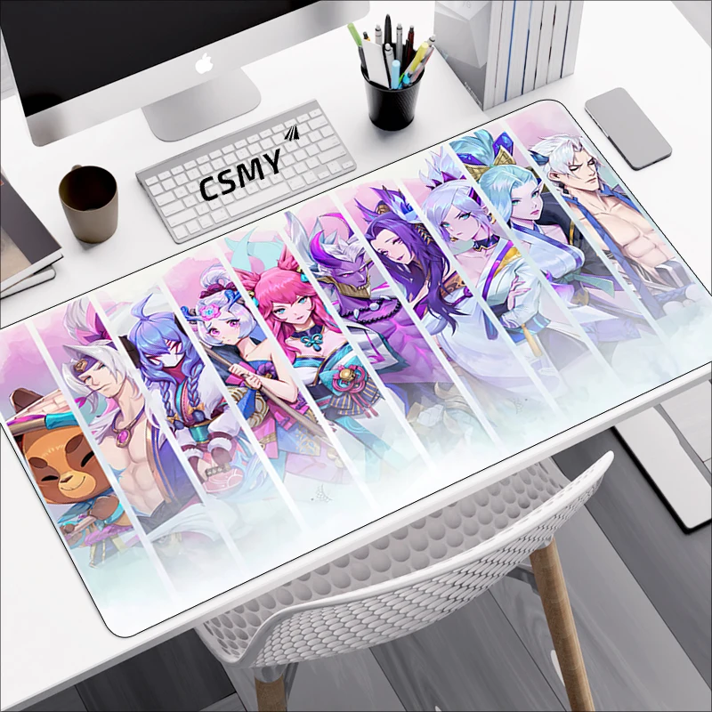 

Large Mouse Pad League of Legends Gaming Accessories Keyboard Jinx Mat Pc Gamer Cabinet ковер Anime Computer Mousepad XXL Deskma