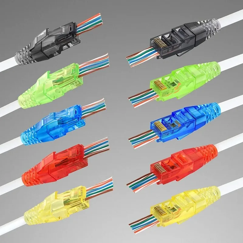 10 шт. разъемы для кабеля Ethernet RJ45 5 цветов