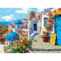 gatyztory diy 40x50cm frame paint by number santorini landscape picture by numbers for adults acrylic paint on canvas home decor