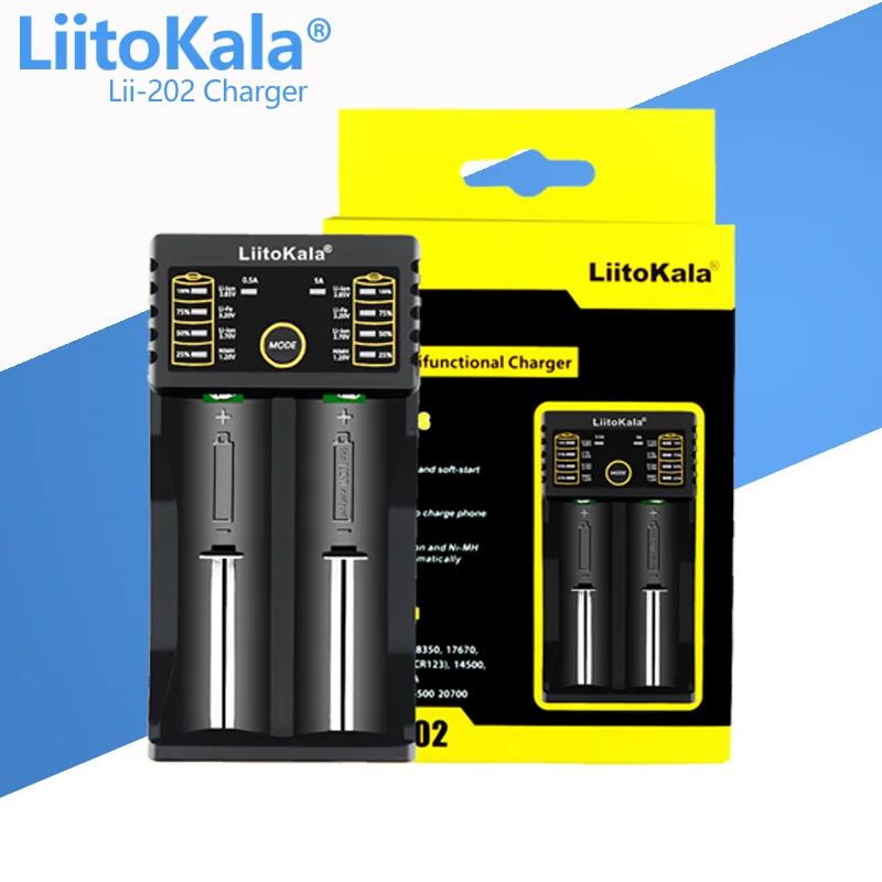Интеллектуальное зарядное устройство Liitokala Lii-M4S M4 202 402 18650, подходит для аккумуляторов 26650, 21700, 32650, 18500, 20700, 16340, CR123A, AA. (art.: 3920dab4e2a83) - 3920dab4e2a83