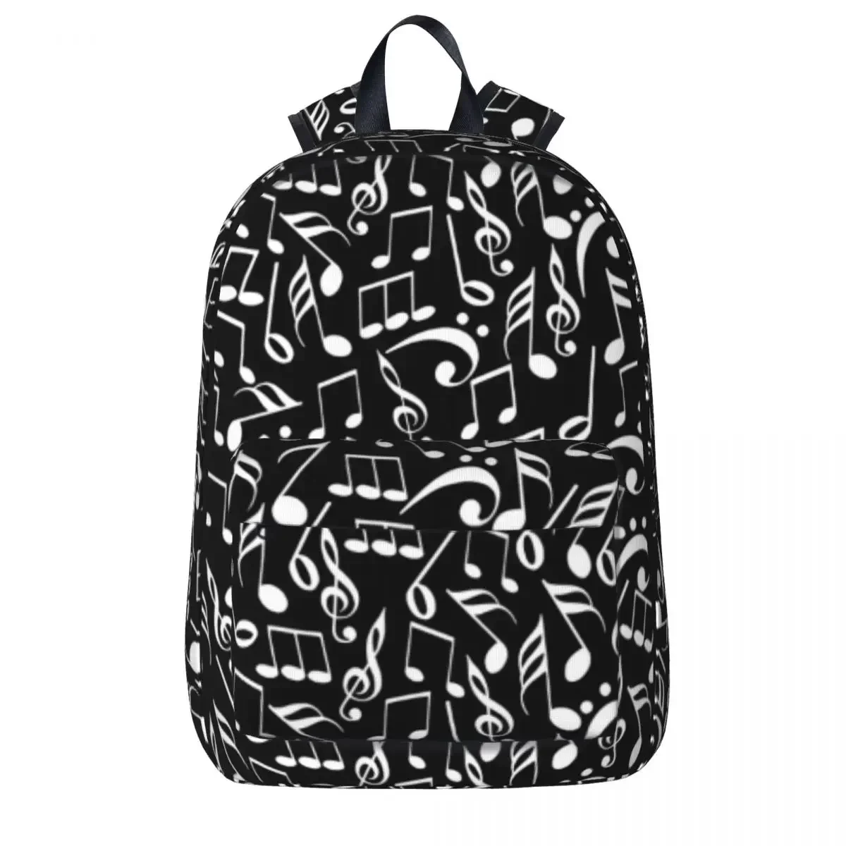 

Music Notes Backpack Black And White Outdoor Backpacks Men Design Durable School Bags Cute Rucksack