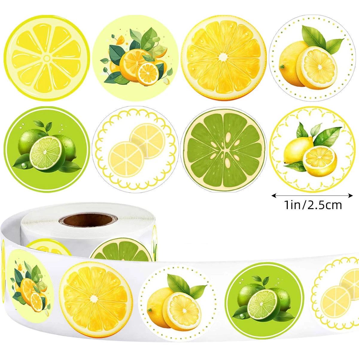 

100-500 шт., наклейки с рисунком лимона, круглые креативные уплотнительные наклейки с фруктами, вечерние подарочные коробки, этикетки, канцелярские наклейки