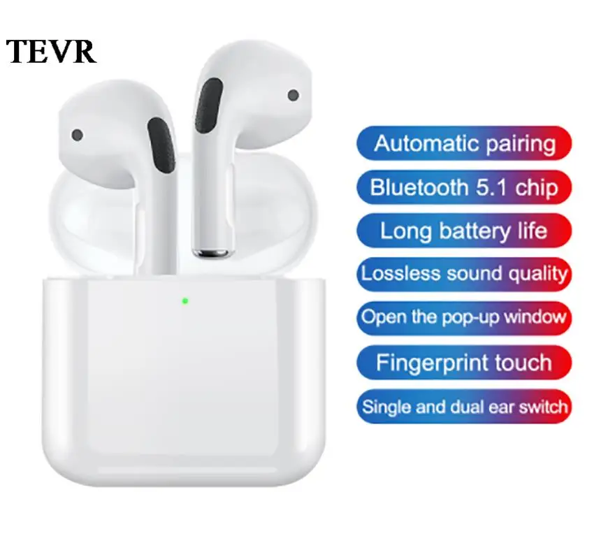 

Pro 4 Original TWS Wireles Bluetooth Headphones Mini Earpoddings Noice Cancelling Earbuds Stereo Wireless Headset For Smartphone