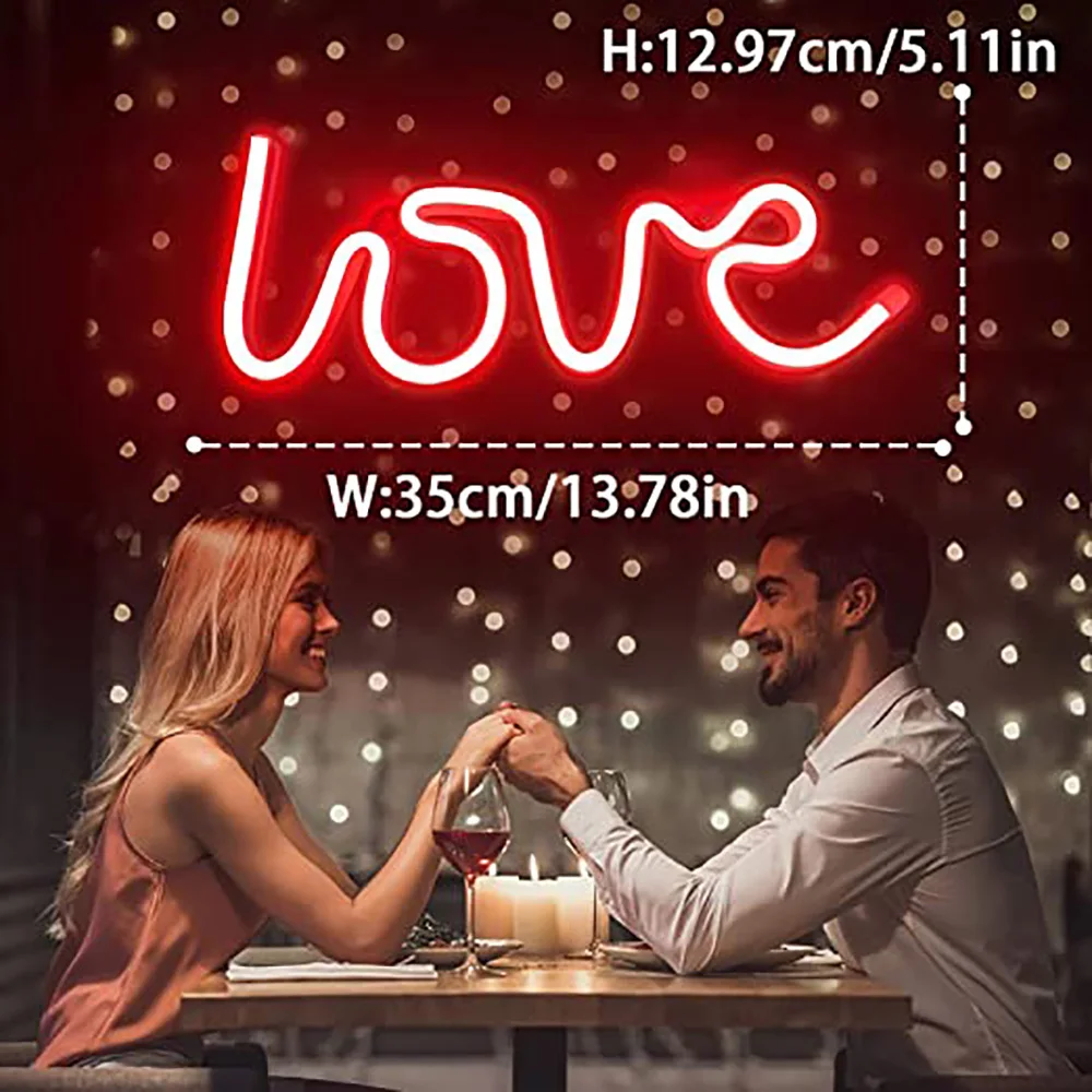 

LED Neon Light LOVE Neon Sign Decoration Wall Lamp for Valentines Day Lovers Gift Wedding Party Anniversary Decor Night Lights