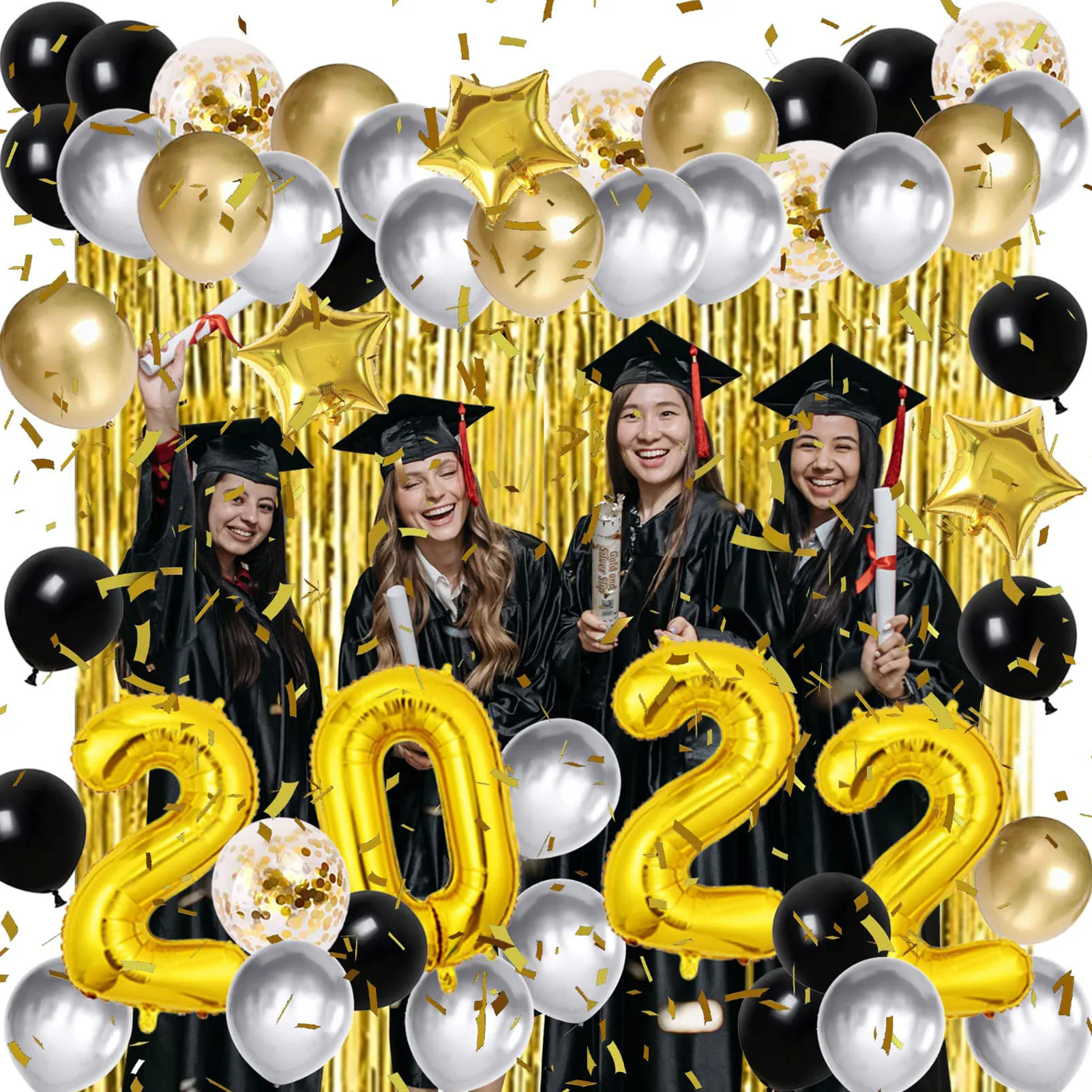 

2022 Graduation Party Decorations 51Pcs Congrats Grad Party Decorations Graduation Party Balloons Kit With Congrats Grad Banner