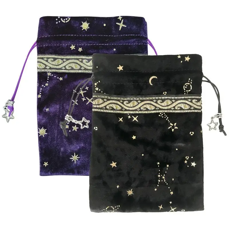 

Бархатная сумка для карт Tarot на шнурке, женская сумочка с разными узорами, мешочек для хранения ювелирных изделий и игральных костей, ручные подарочные пакеты для карт Tarot