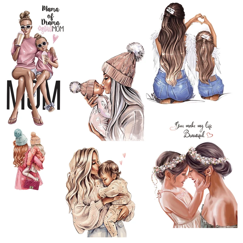 

Lovely Mom baby Love Patches For Clothing Hot Transfers Clothing Patch Fashion women DIY Clothes Jacket Girls Decration stickers