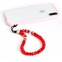 new handmade crystal phone hanging chain jewelry for women phone lanyard colorful beaded phone case cord phone chain accessories