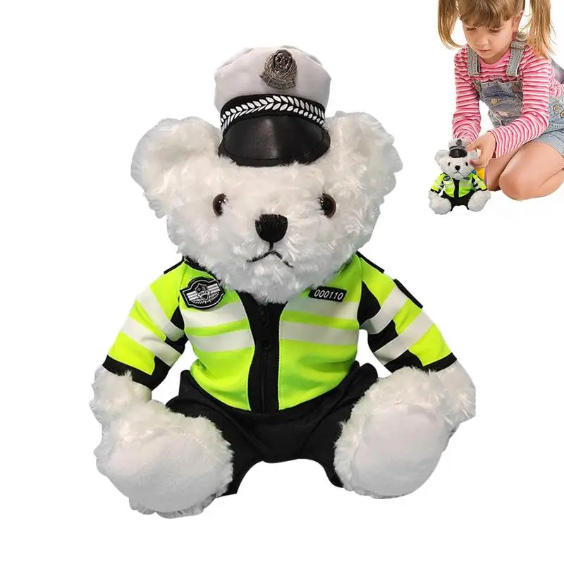 

Anime P olices ddy Bear Plush Toy Kids Stuffed Animal Traffic P olice Bear Dolls Plushie Children Girls Birthday Christmas Gifts