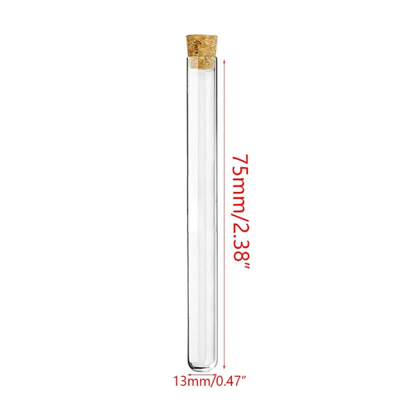 Прозрачные пластиковые пробирки с пробковой крышкой, 10 шт.