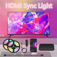 Smart Ambient TV Led Backlight For 4K HDMI 2.0 Device Sync Box Led Strip Lights Kit Wifi Alexa Voice Google Assistant Control