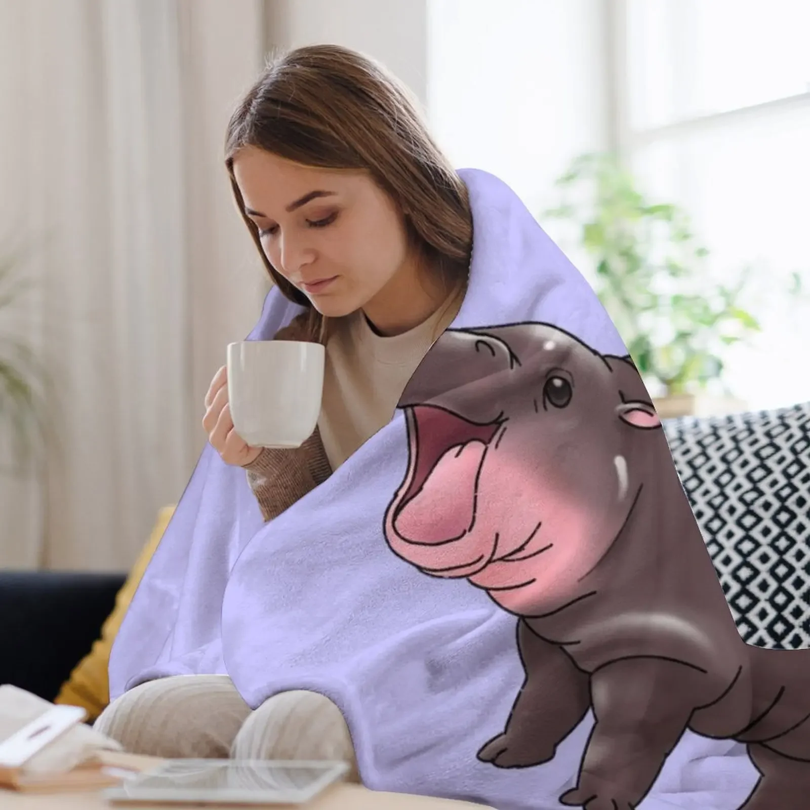 Labubu Riding Moo Deng Macaron морская соль кокос Зизи милое одеяло теплое декоративное для