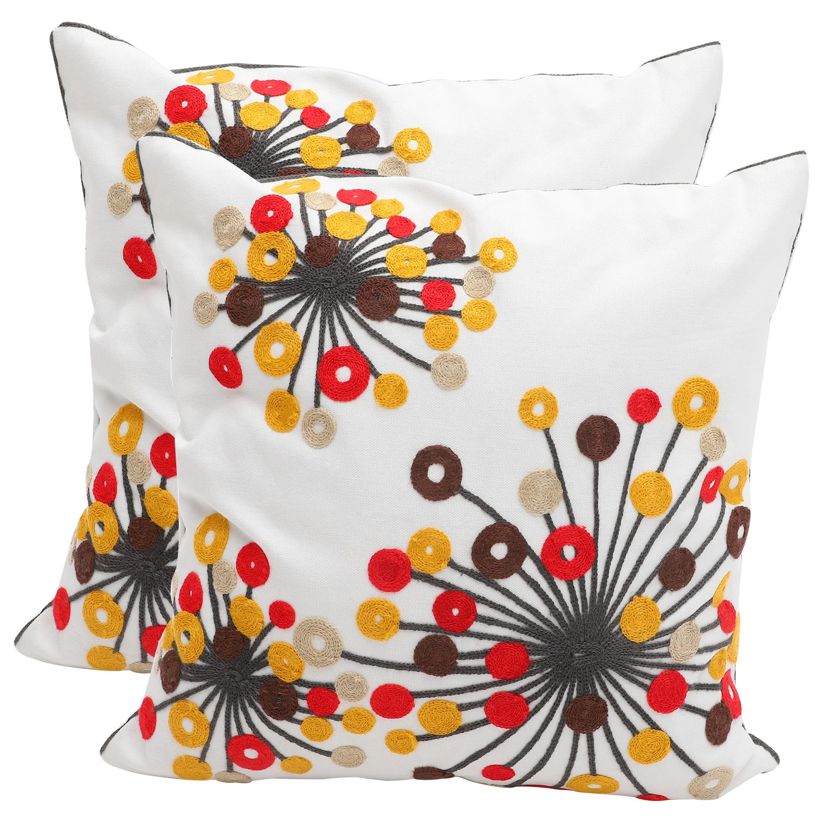 

2 Pcs Pillow Case Covers Sofa Bed Cushion Decorative Pillowcase Bohemian Throw Pillows Home Canvas Square Office