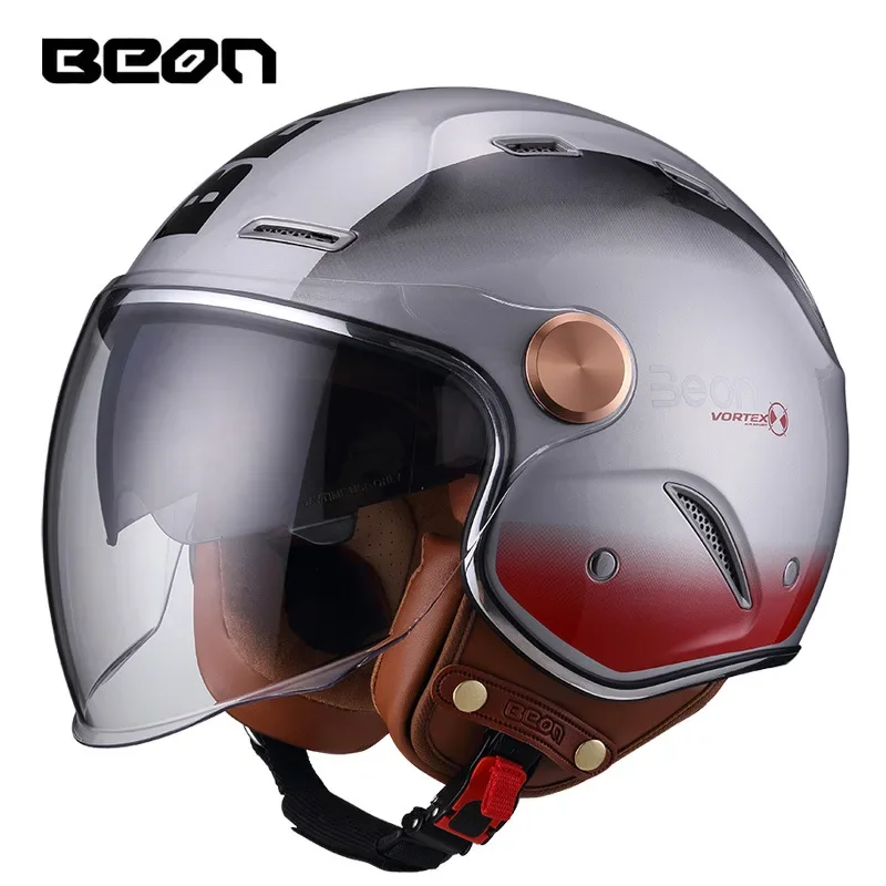 Шлем мотоциклетный BEON с двойными линзами Женский шлем электрический для езды на