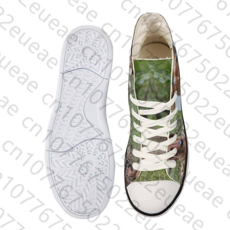 Женские холщовые туфли высокие кроссовки с 3D принтом таксы Вулканизированная