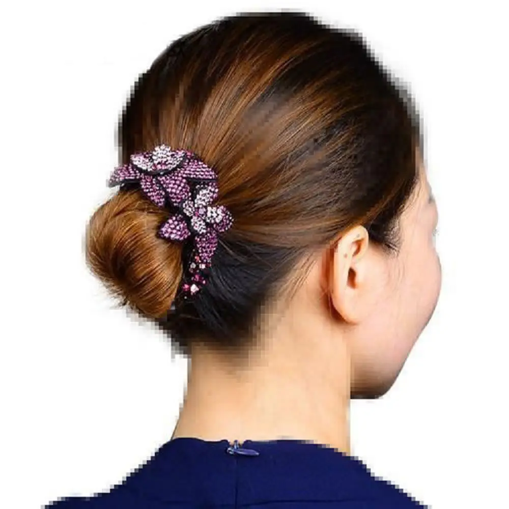 

Rhinestone Hair Claws for Women Crystal Flower Hair Clips Barrettes Crab Ponytail Holder Hair Pins Bands Hair Accessories
