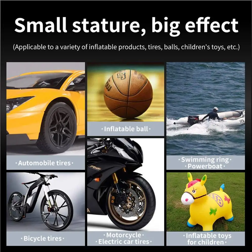 

Wireless Inflatable Pump Black Compact Multifunctional Electric Auto Pump For Bike Car Ball