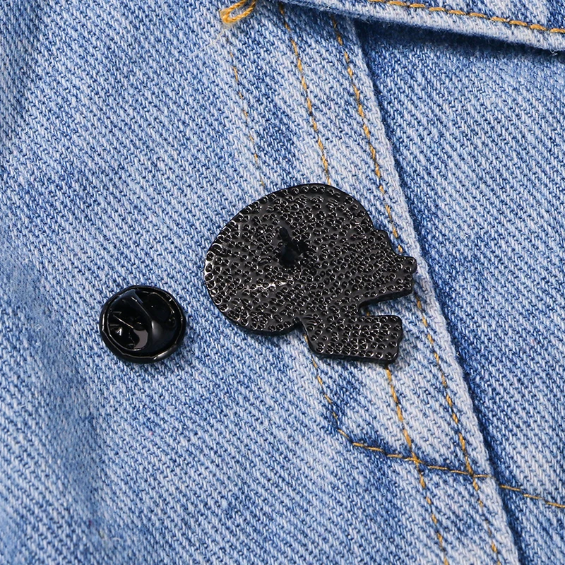 Эмалированные булавки с черепом зеленая голова скелета эмалированные броши