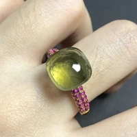 11 6x7mm big stone natural crystal candy ring with purple zircon crystal ring for women jewelry gift birthday