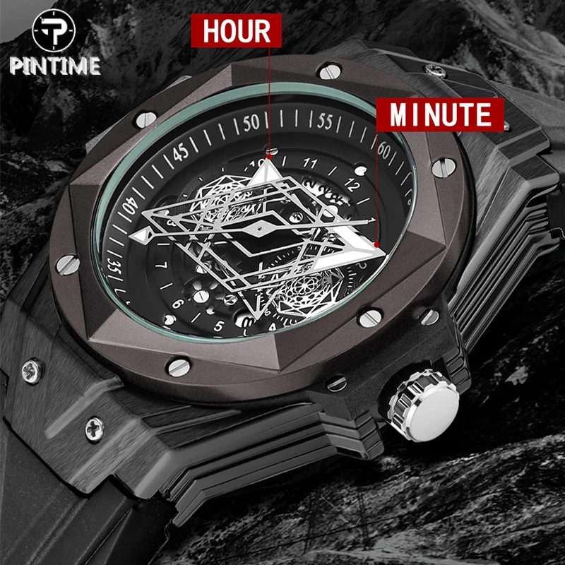 

Часы наручные PINTIME Мужские кварцевые, роскошные модные спортивные в стиле милитари, с компасом и циферблатом