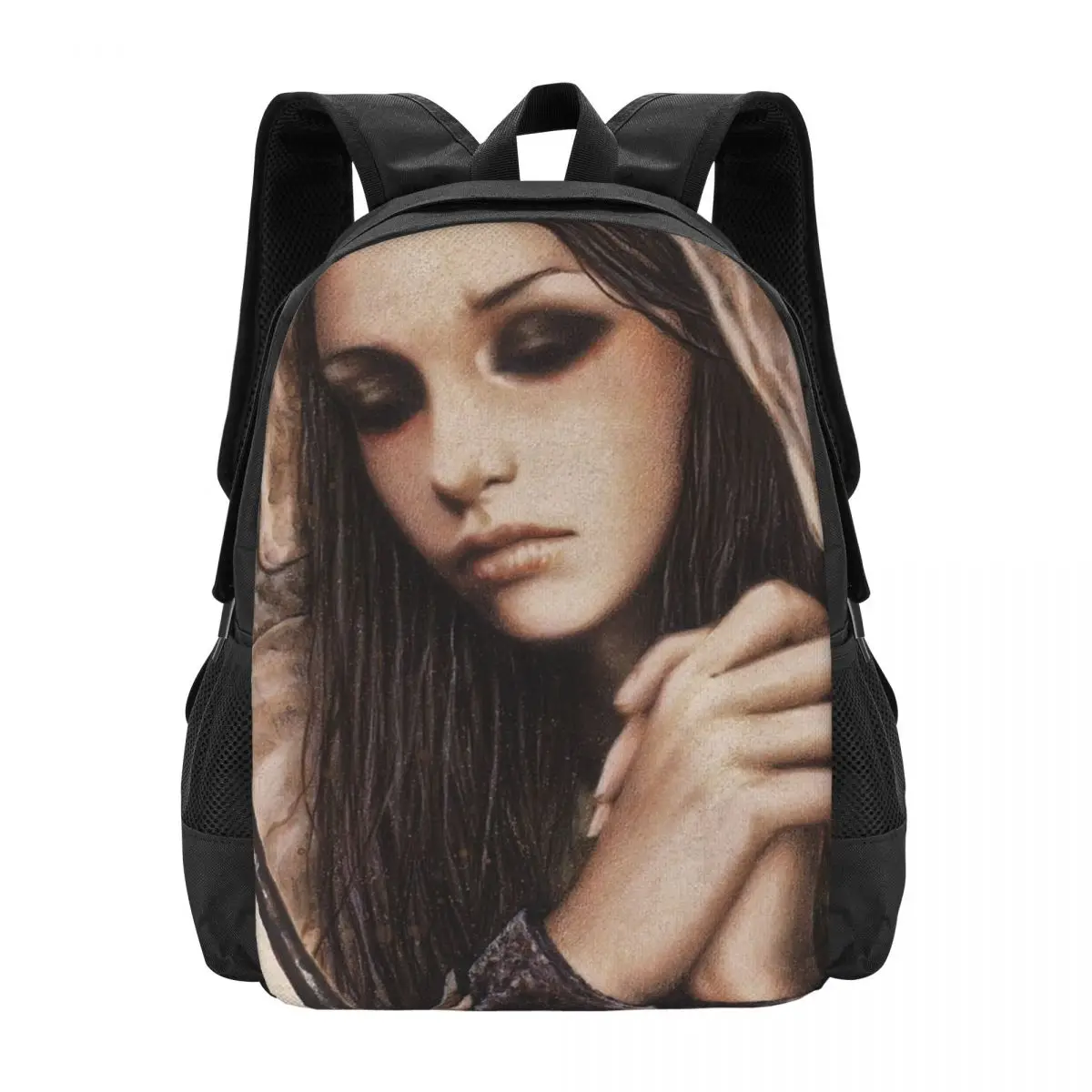 Artistic Girl Gothic Sad Woman Backpack for Girls Boys Travel RucksackBackpacks for Teenage school bag