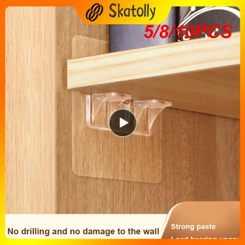 

5/8/10PCS Partition Plate Adhesive Hook Traceless Double Load-bearing Clapboard Hook No Damage To The Wall Safe And Assured