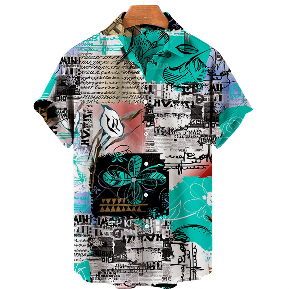 

2022 Hawaiian Shirts For Men/women 3d Abstract Simple Short Sleeve Tees Oversized Shirt Loose Vintage Shirts Men‘s Clothing Top
