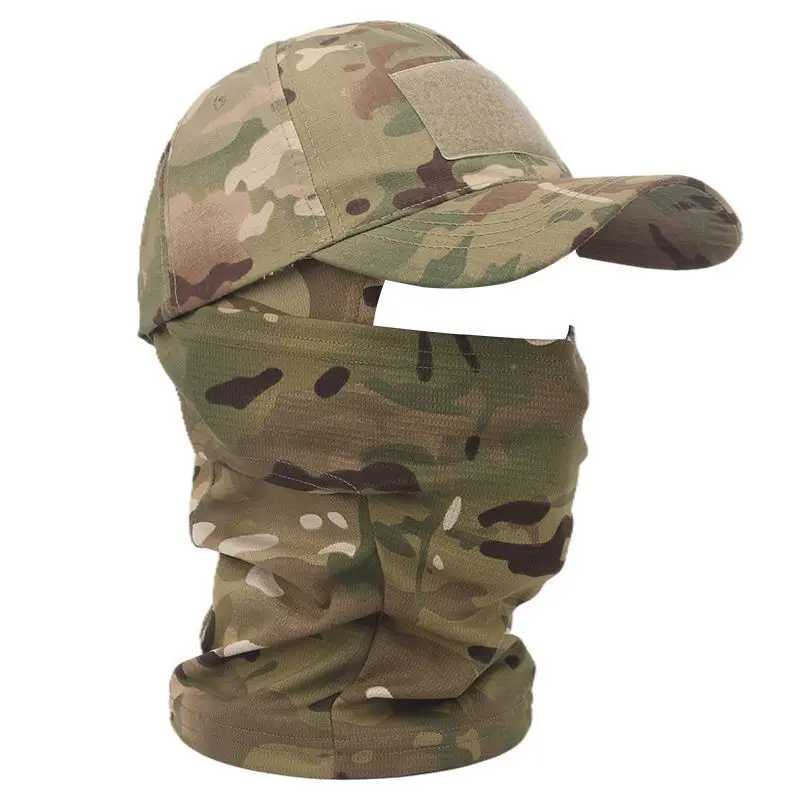 Купи 2023 Military Hood Tactical Army Baseball Caps for Men Women Summer Snapback Sun Hats Outdoor Camouflage Balaclava Half Ski Mask за 311 рублей в магазине AliExpress