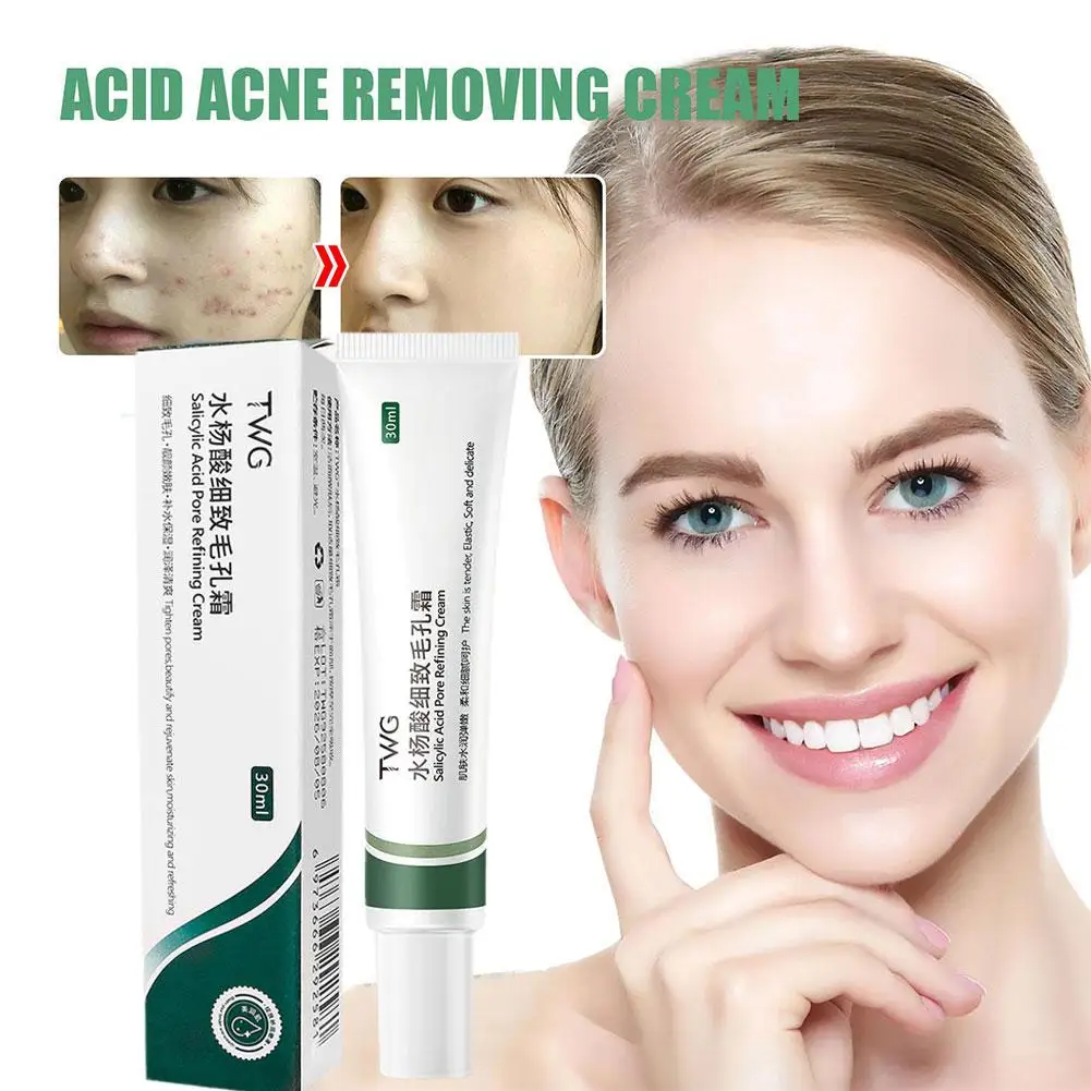 

Salicylic Acid Face Cream Acne Treatment Moisturizing Pore Redness Control Scar Repair Pimple Acne Oil Care Skin Shrink D3Y0