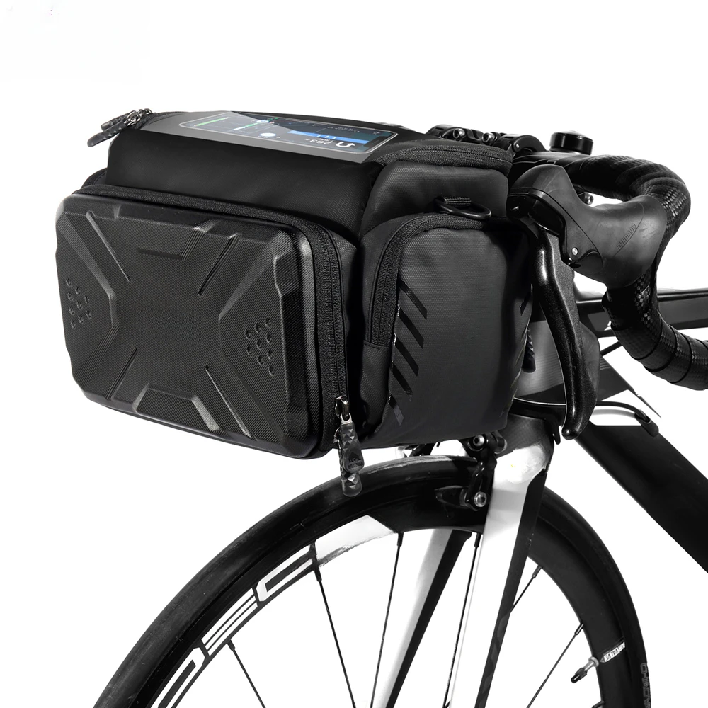 

Bike Bag Large Capacity Waterproof Front Tube Package Can Fit Mobile Phone Touch Sensitive Front Luggage Bag Bicycle Basket