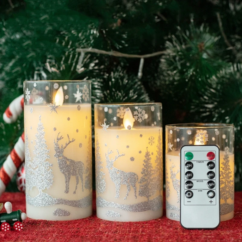 

Рождественская светодиодная Электронная свеча с дистанционным управлением, 3 шт., Рождественские огни, 10/12/15 см, Электронная свеча, Рождественское украшение 2023