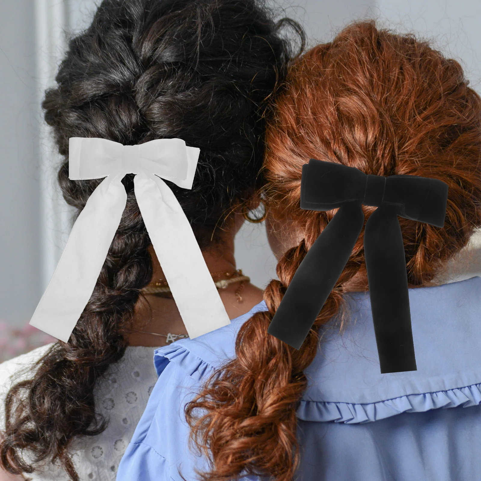 

2 Pcs Decor Jewelry Bows Women Accessories Barrettes Large Tie Clips