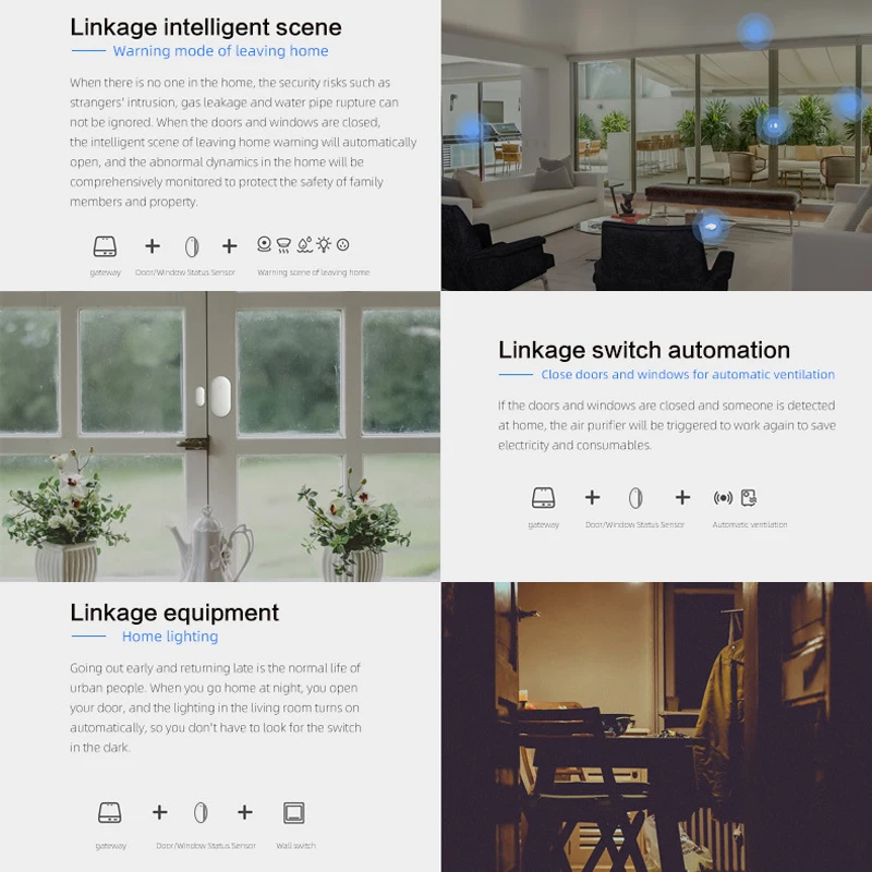 Умный дверной датчик Zigbee детекторы открытия и закрытия дверей магнитный