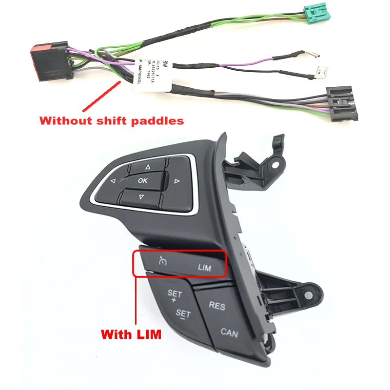 

Для Ford Focus MK3 2015-2018 Kuga 2017, переключатель круиз-контроля, многофункциональная кнопка на руле, аудио-кнопка Bluetooth